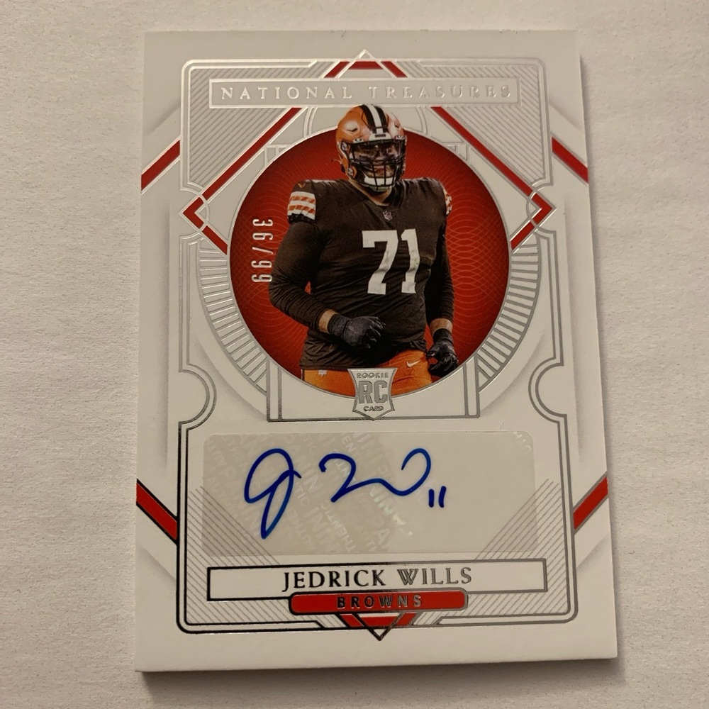 2020 Panini National Treasures Signatures /99 Jedrick Wills Rookie Auto RC